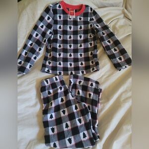 Plaid Black and White Kids Pajama Set